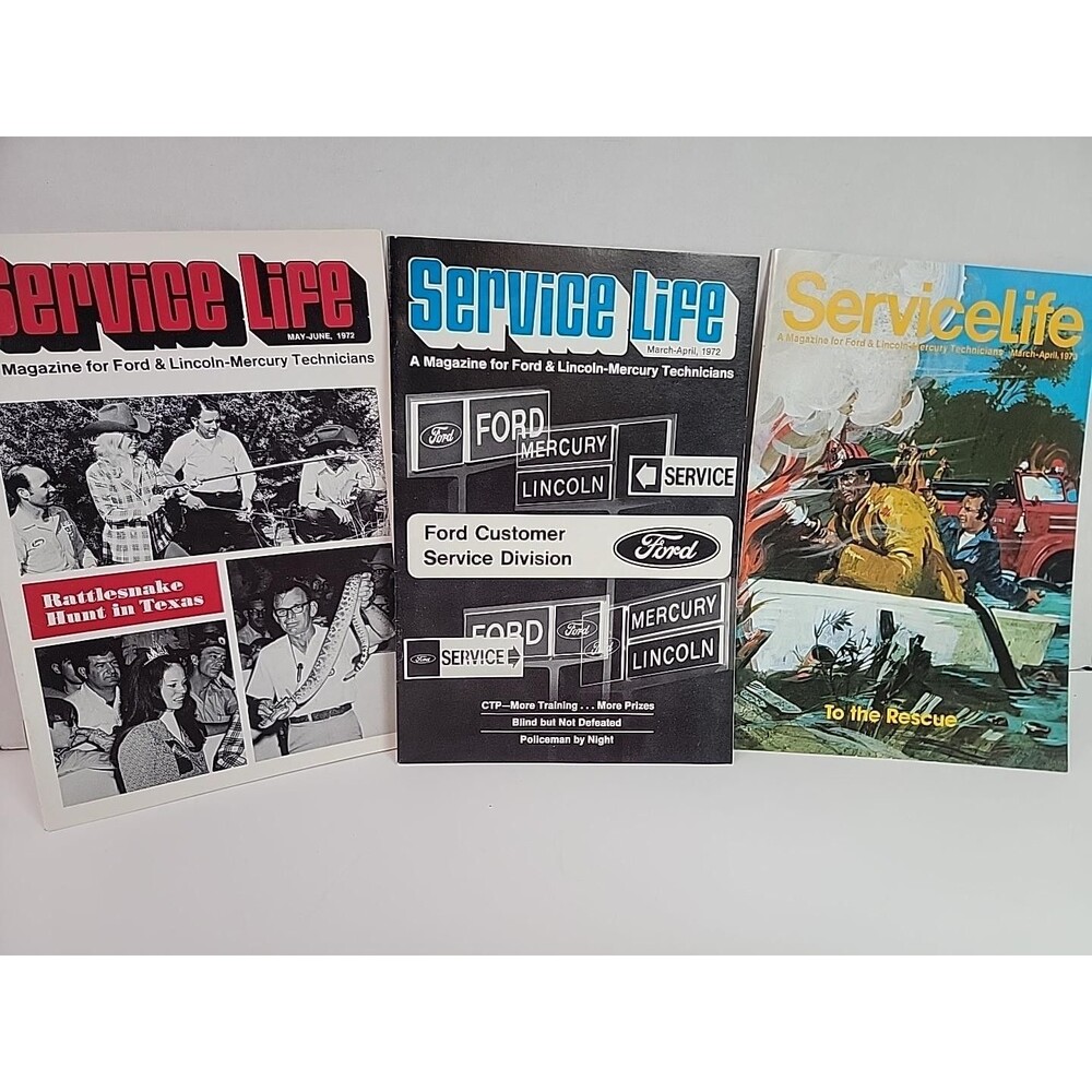 Vintage Ford Service Life Magazine Lot 1972 1973 Lincoln Mercury Technicians
